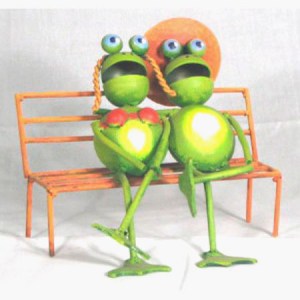 PMA-198       Frogs on Bench 7″ x 8″